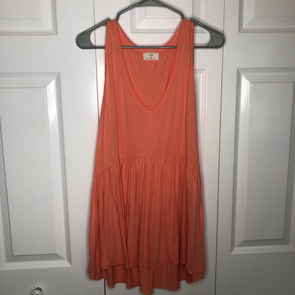 T. LA V-Neck Coral Tank Top